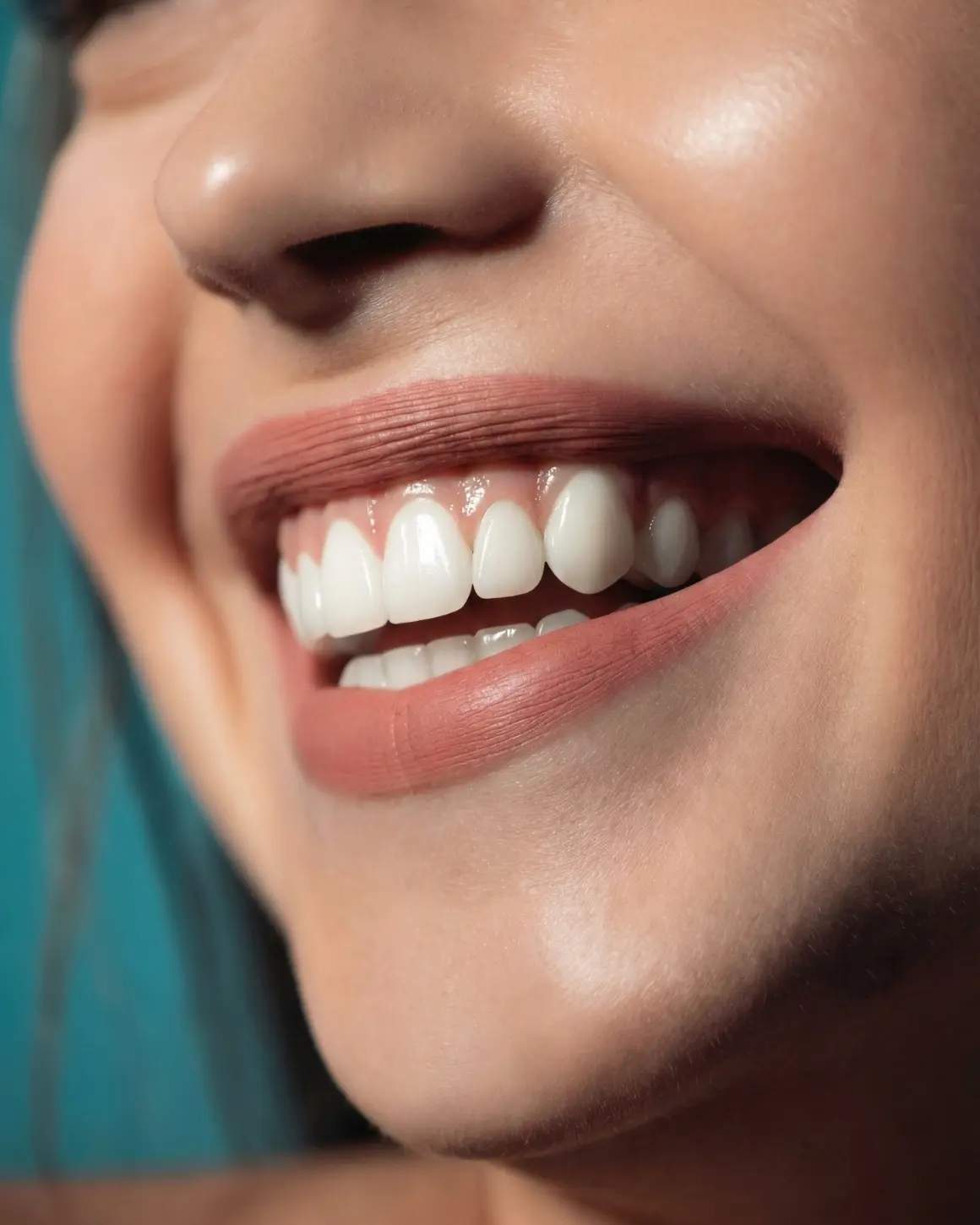 Bright white smile — laser teeth whitening result